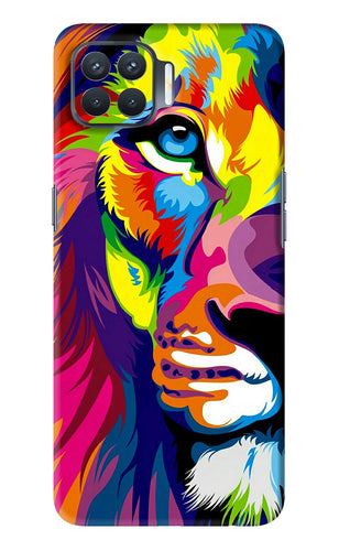 Lion Half Face Oppo F17 Pro Back Skin Wrap