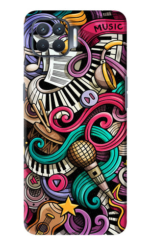 Music Abstract Oppo F17 Pro Back Skin Wrap