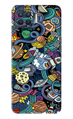 Space Abstract Oppo F17 Pro Back Skin Wrap