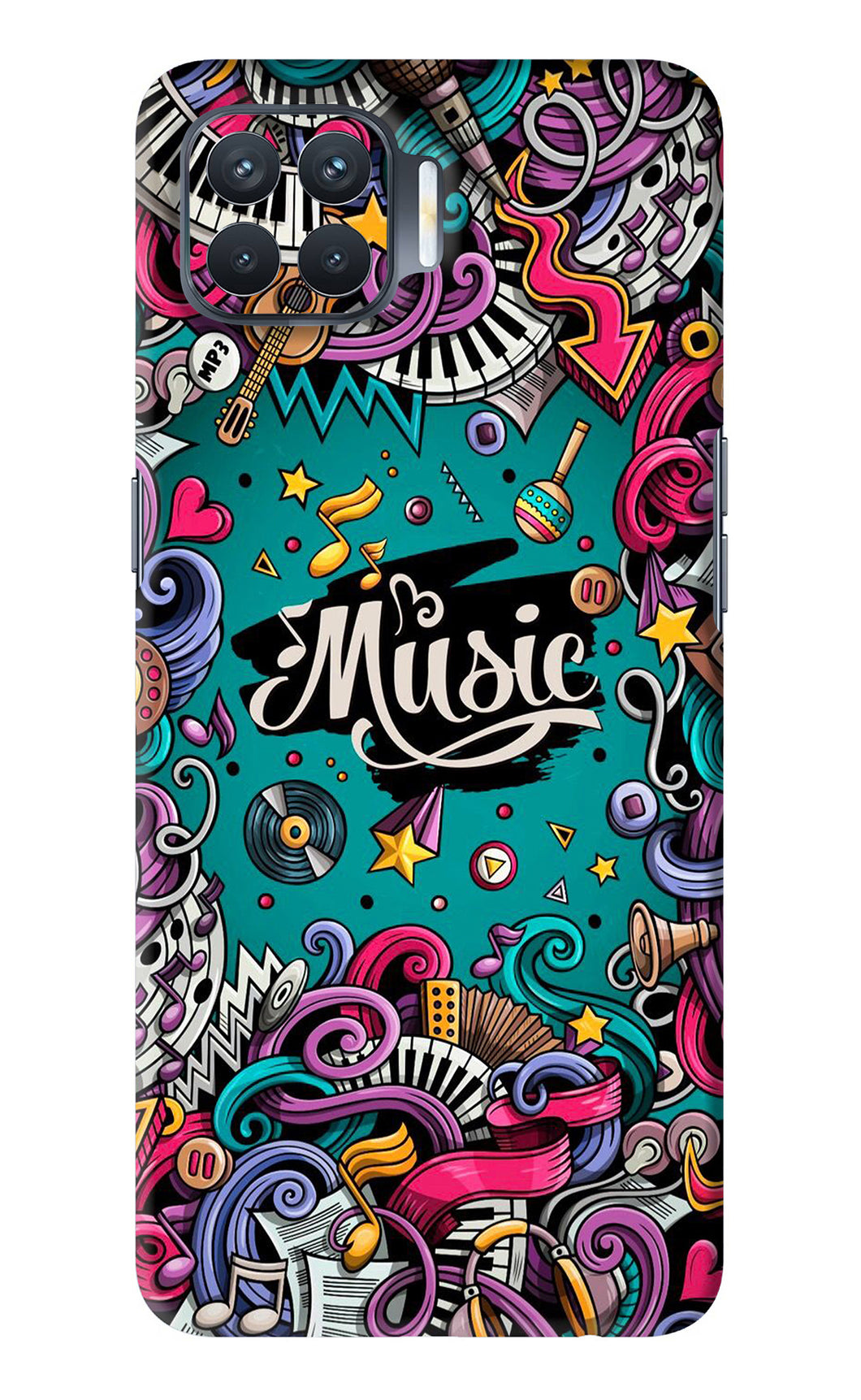 Music Graffiti Oppo F17 Pro Back Skin Wrap