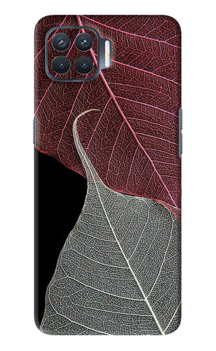 Leaf Pattern Oppo F17 Pro Back Skin Wrap