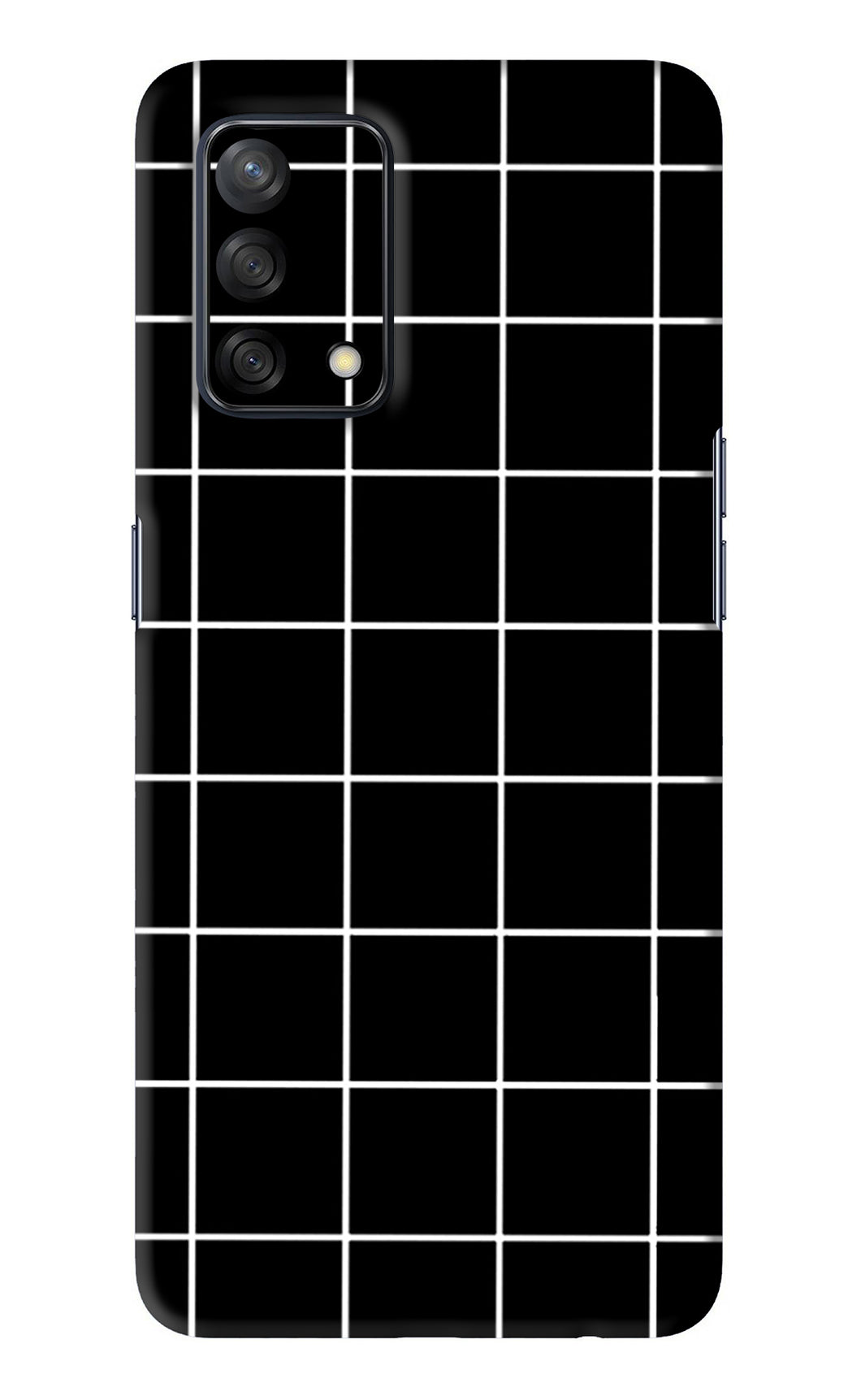 White Grid Oppo F19 Back Skin Wrap