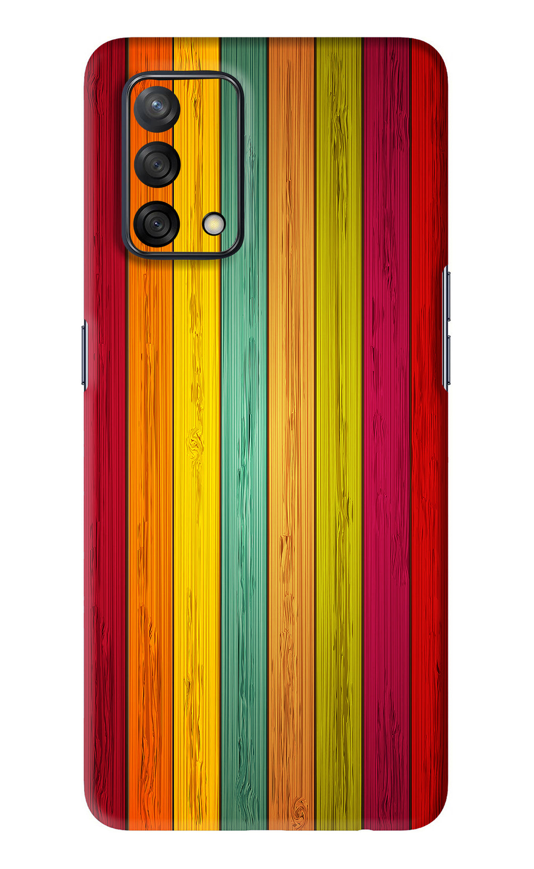 Multicolor Wooden Oppo F19 Back Skin Wrap