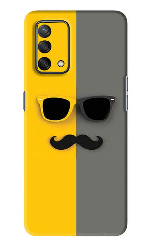 Sunglasses with Mustache Oppo F19 Back Skin Wrap