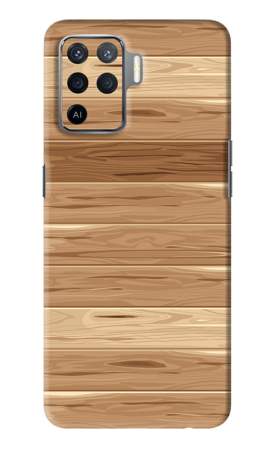 Wooden Vector Oppo F19 Pro Back Skin Wrap