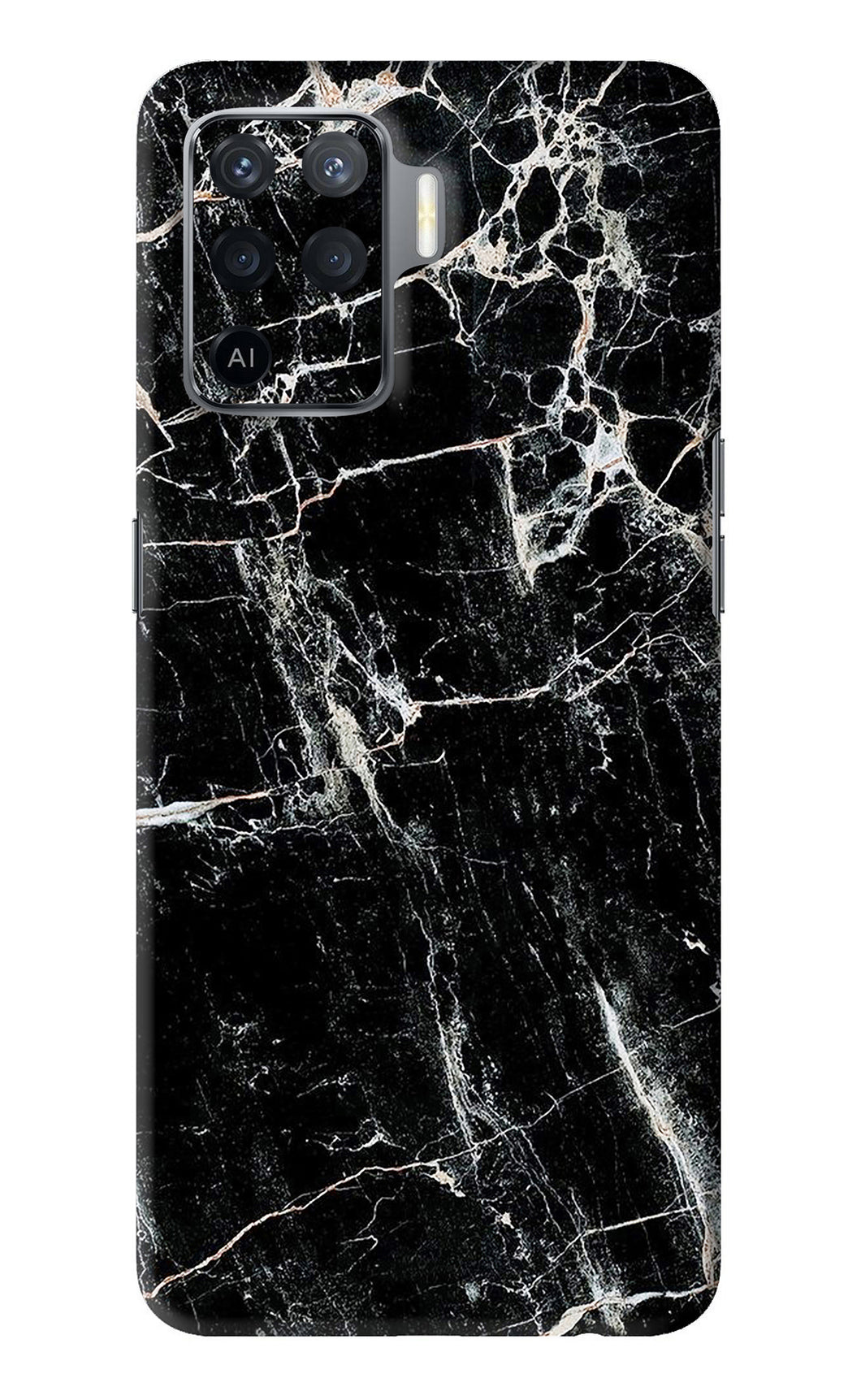 Black Marble Texture 1 Oppo F19 Pro Back Skin Wrap