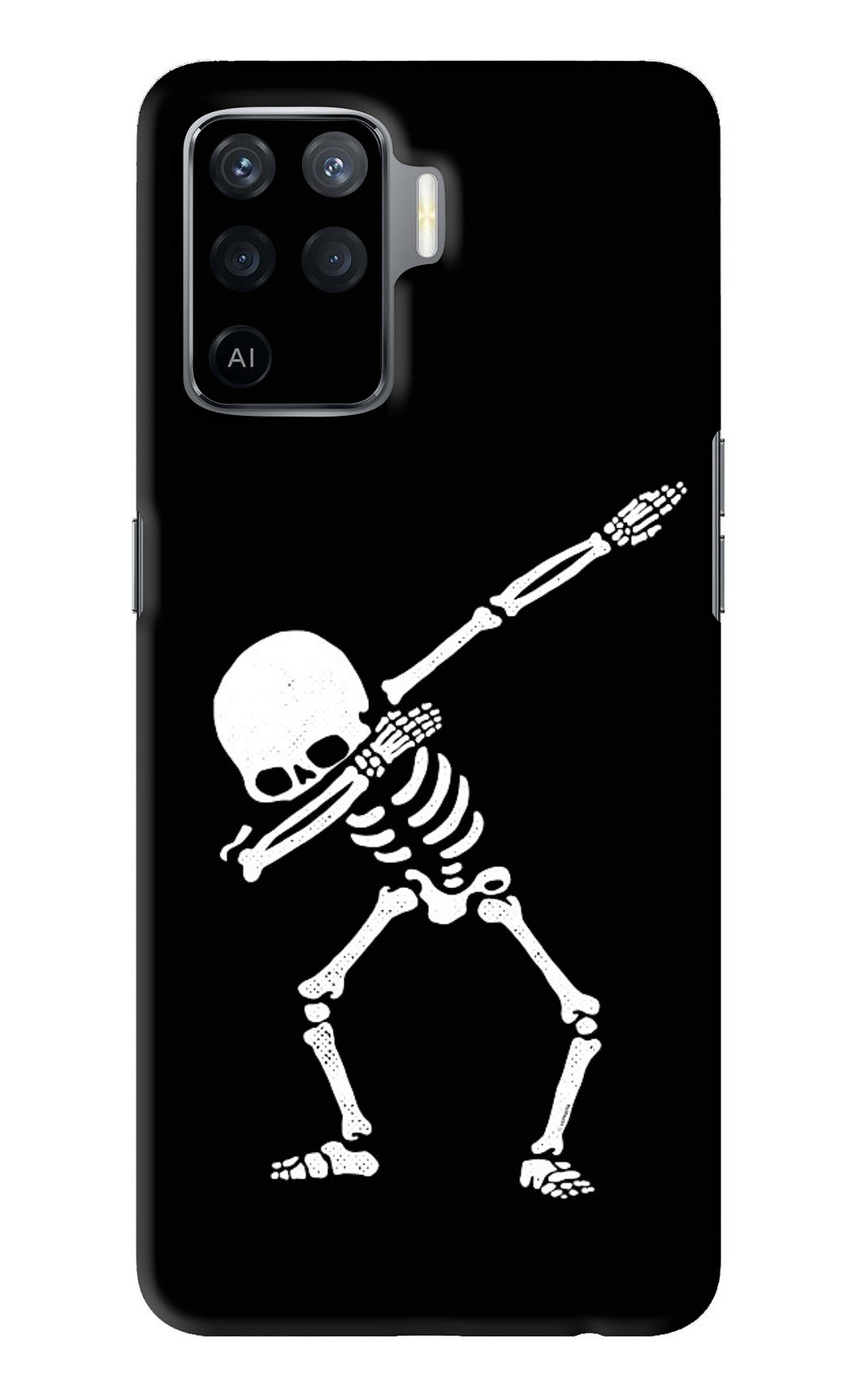 Dabbing Skeleton Art Oppo F19 Pro Back Skin Wrap