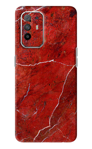 Red Marble Design Oppo F19 Pro Plus Back Skin Wrap