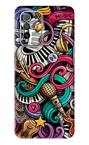 Music Abstract Oppo F19 Pro Plus Back Skin Wrap