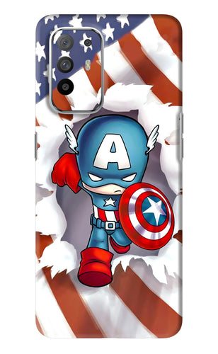 Captain America Oppo F19 Pro Plus Back Skin Wrap