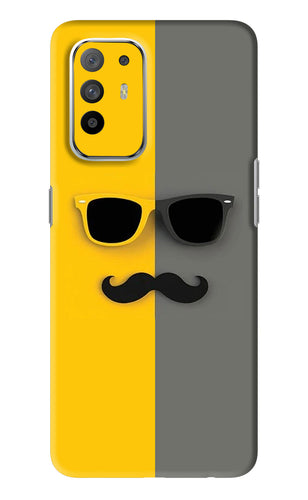 Sunglasses with Mustache Oppo F19 Pro Plus Back Skin Wrap