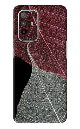 Leaf Pattern Oppo F19 Pro Plus Back Skin Wrap
