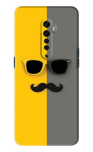 Sunglasses with Mustache Oppo Reno 2 Back Skin Wrap