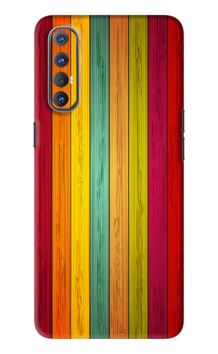 Multicolor Wooden Oppo Reno 3 Pro Back Skin Wrap