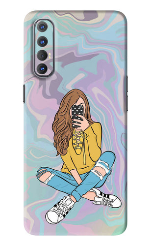 Selfie Girl Oppo Reno 3 Pro Back Skin Wrap