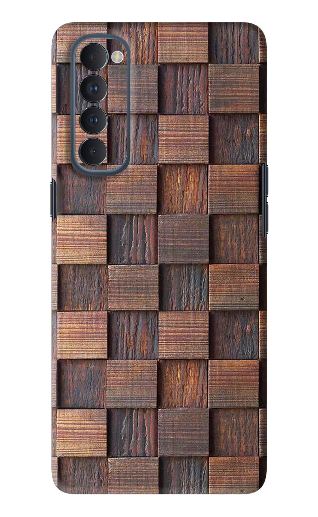 Wooden Cube Design Oppo Reno 4 Pro Back Skin Wrap