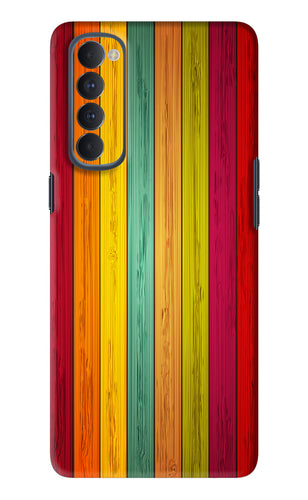 Multicolor Wooden Oppo Reno 4 Pro Back Skin Wrap