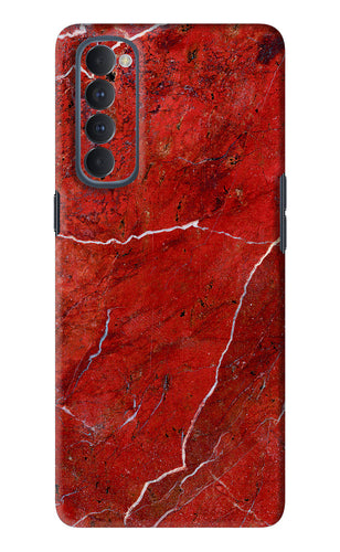 Red Marble Design Oppo Reno 4 Pro Back Skin Wrap
