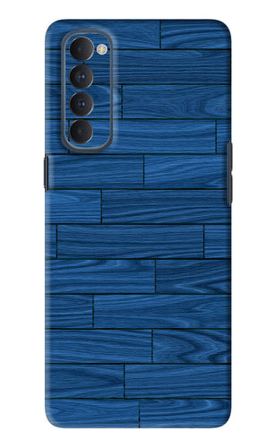 Blue Wooden Texture Oppo Reno 4 Pro Back Skin Wrap