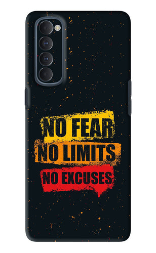 No Fear No Limits No Excuses Oppo Reno 4 Pro Back Skin Wrap