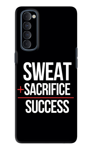 Sweat Sacrifice Success Oppo Reno 4 Pro Back Skin Wrap