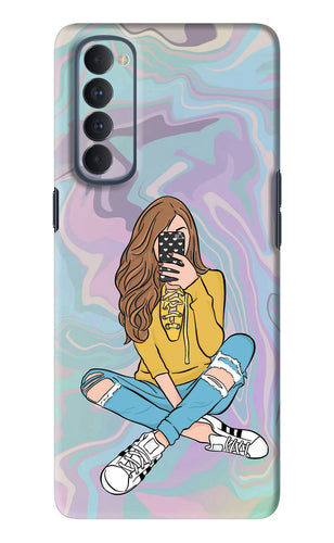 Selfie Girl Oppo Reno 4 Pro Back Skin Wrap