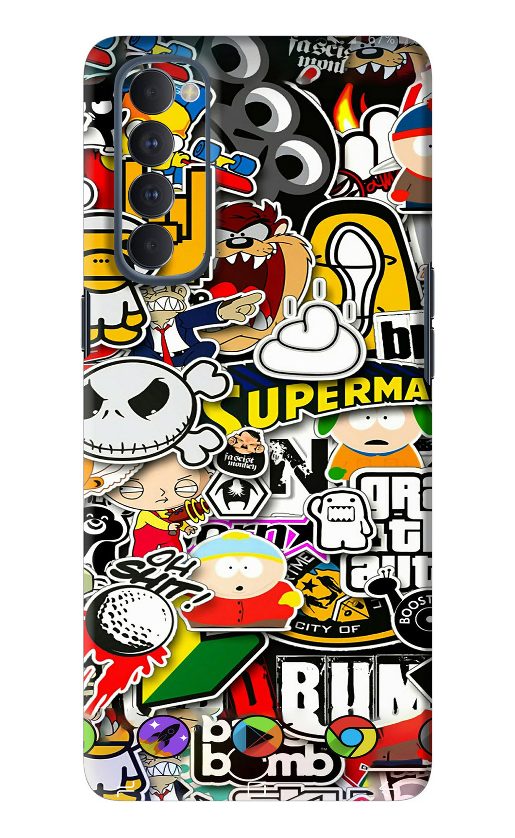Sticker Bomb Oppo Reno 4 Pro Back Skin Wrap