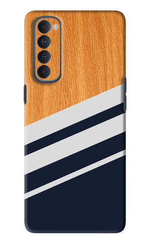 Black And White Wooden Oppo Reno 4 Pro Back Skin Wrap