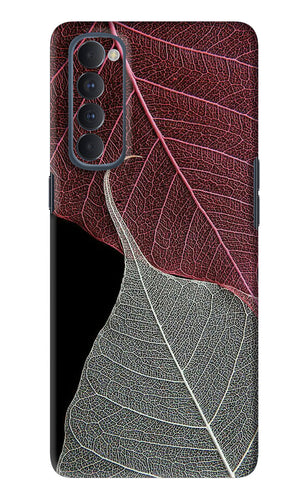 Leaf Pattern Oppo Reno 4 Pro Back Skin Wrap