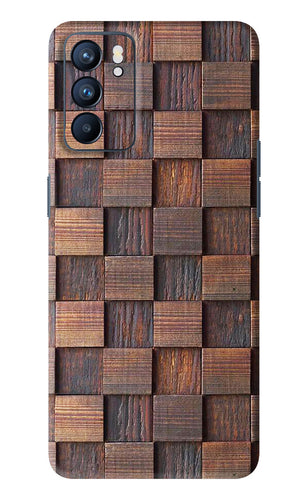 Wooden Cube Design Oppo Reno 6 Back Skin Wrap