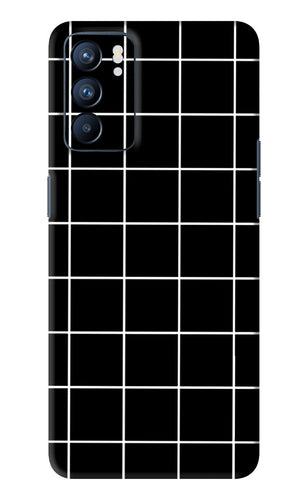 White Grid Oppo Reno 6 Back Skin Wrap