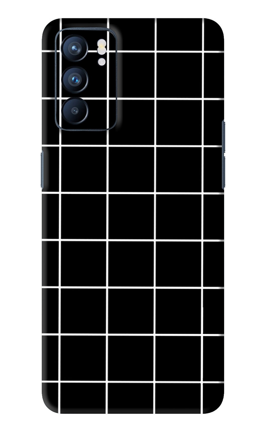 White Grid Oppo Reno 6 Back Skin Wrap