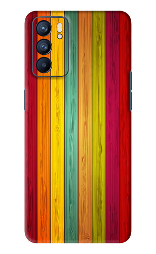Multicolor Wooden Oppo Reno 6 Back Skin Wrap