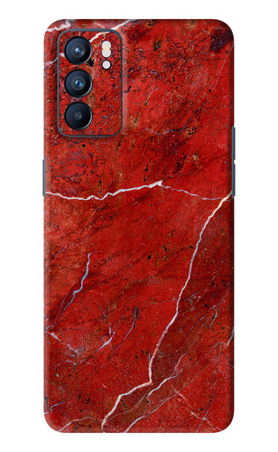 Red Marble Design Oppo Reno 6 Back Skin Wrap