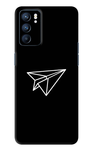 Paper Plane White Oppo Reno 6 Back Skin Wrap