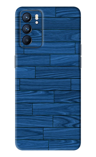 Blue Wooden Texture Oppo Reno 6 Back Skin Wrap