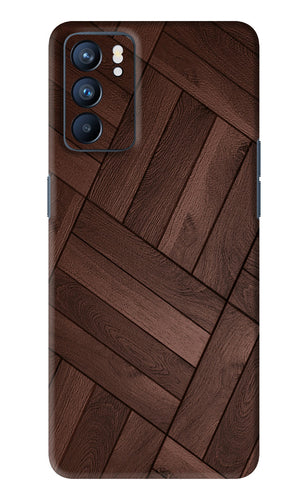 Wooden Texture Design Oppo Reno 6 Back Skin Wrap