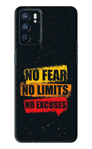 No Fear No Limits No Excuses Oppo Reno 6 Back Skin Wrap