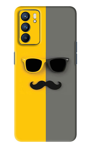 Sunglasses with Mustache Oppo Reno 6 Back Skin Wrap