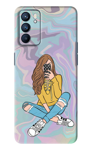 Selfie Girl Oppo Reno 6 Back Skin Wrap