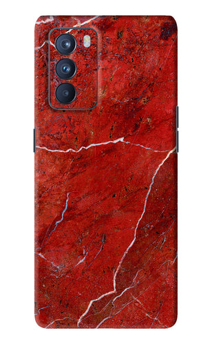 Red Marble Design Oppo Reno 6 Pro 5G Back Skin Wrap