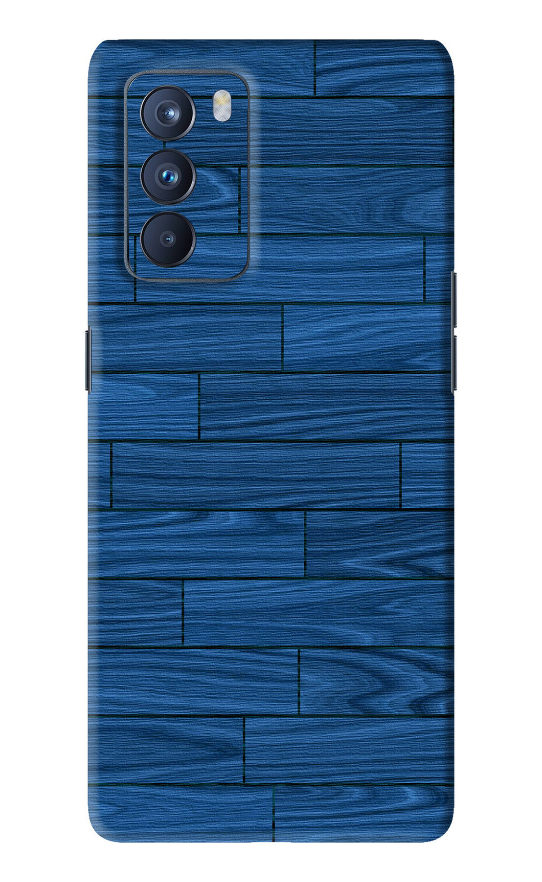 Blue Wooden Texture Oppo Reno 6 Pro 5G Back Skin Wrap