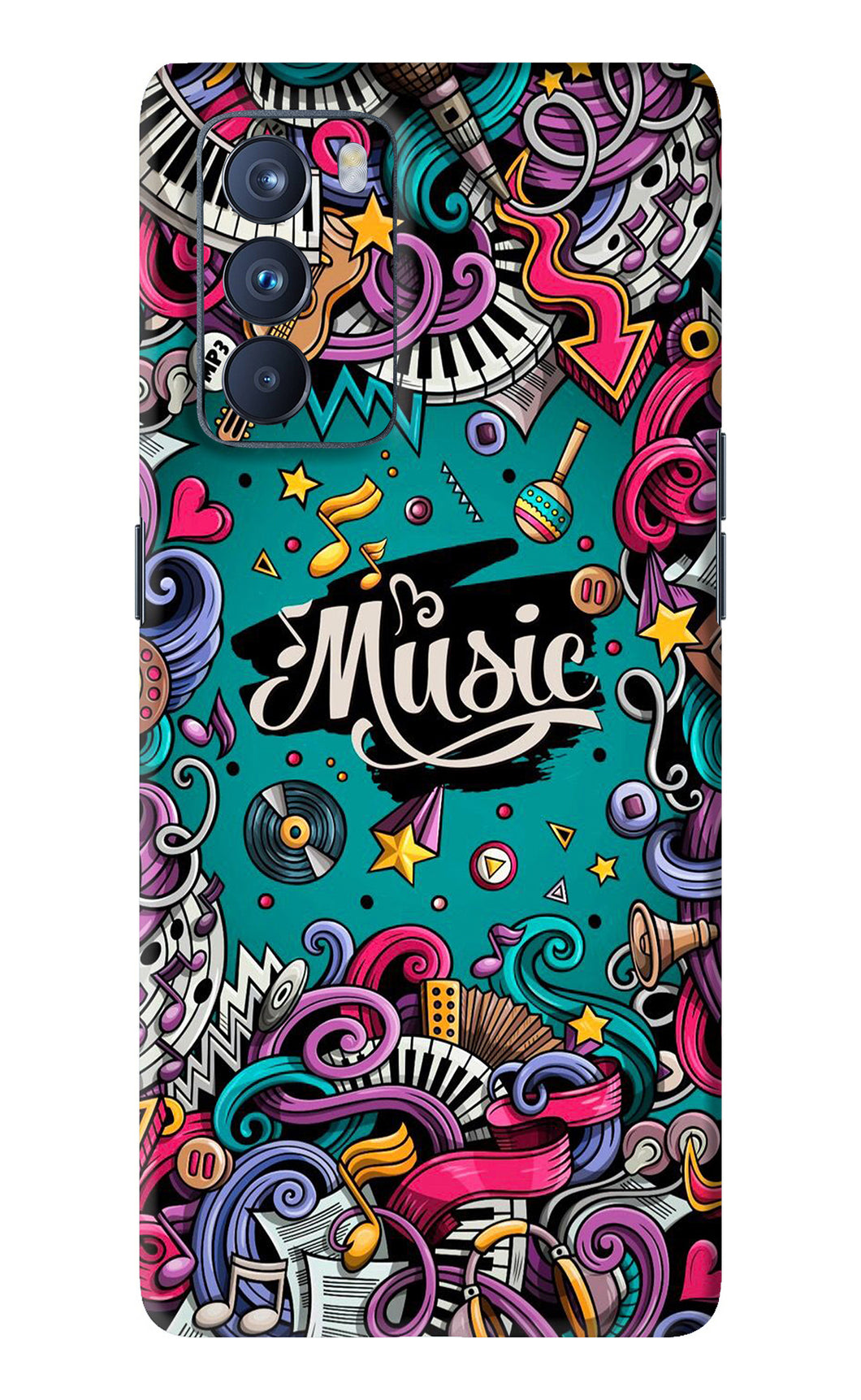 Music Graffiti Oppo Reno 6 Pro 5G Back Skin Wrap