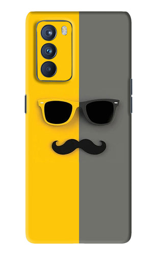 Sunglasses with Mustache Oppo Reno 6 Pro 5G Back Skin Wrap