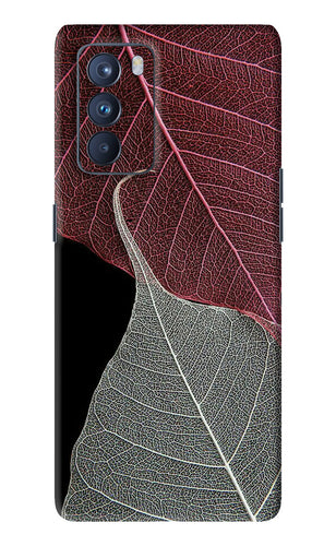 Leaf Pattern Oppo Reno 6 Pro 5G Back Skin Wrap