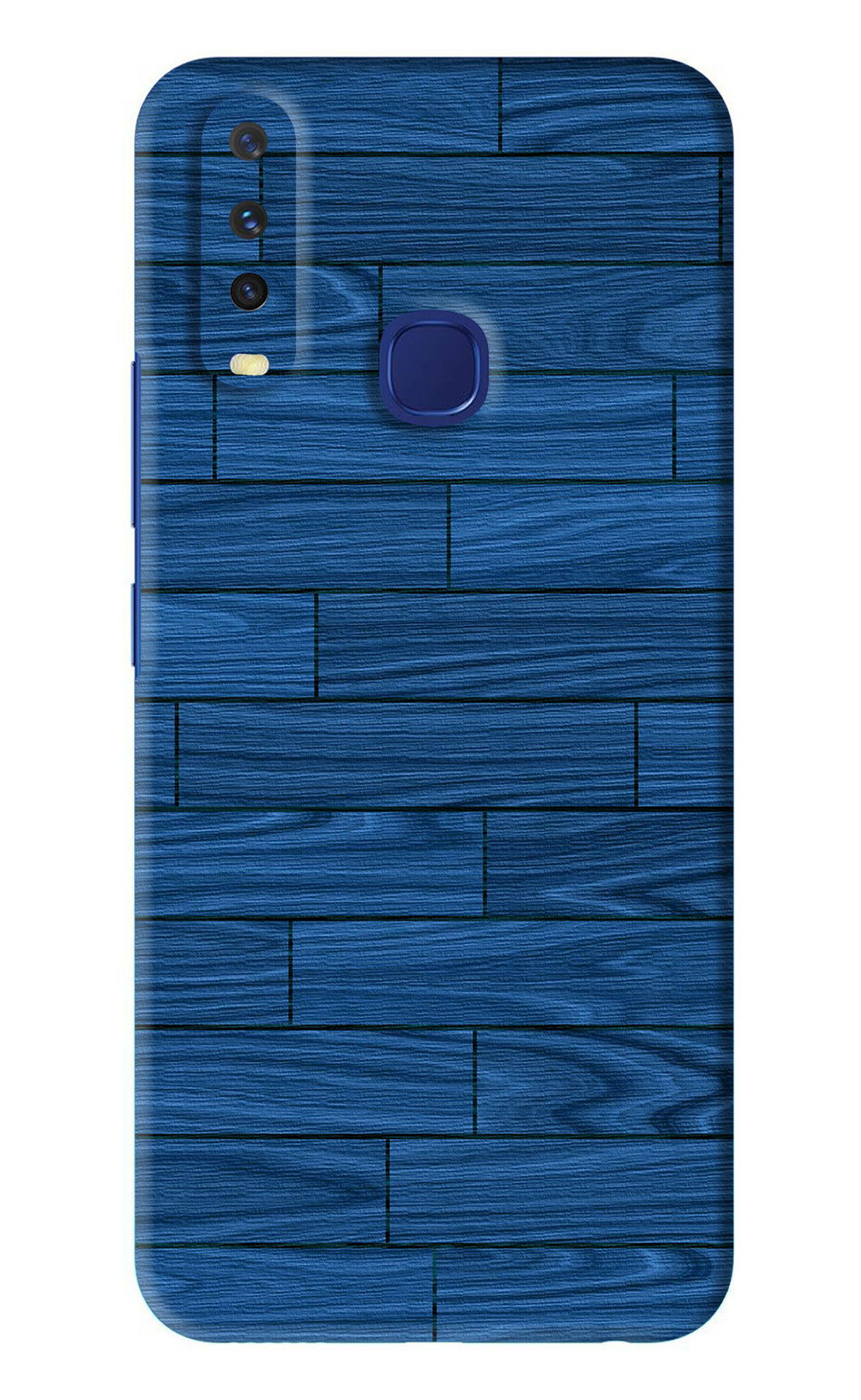 Blue Wooden Texture Vivo U10 Back Skin Wrap