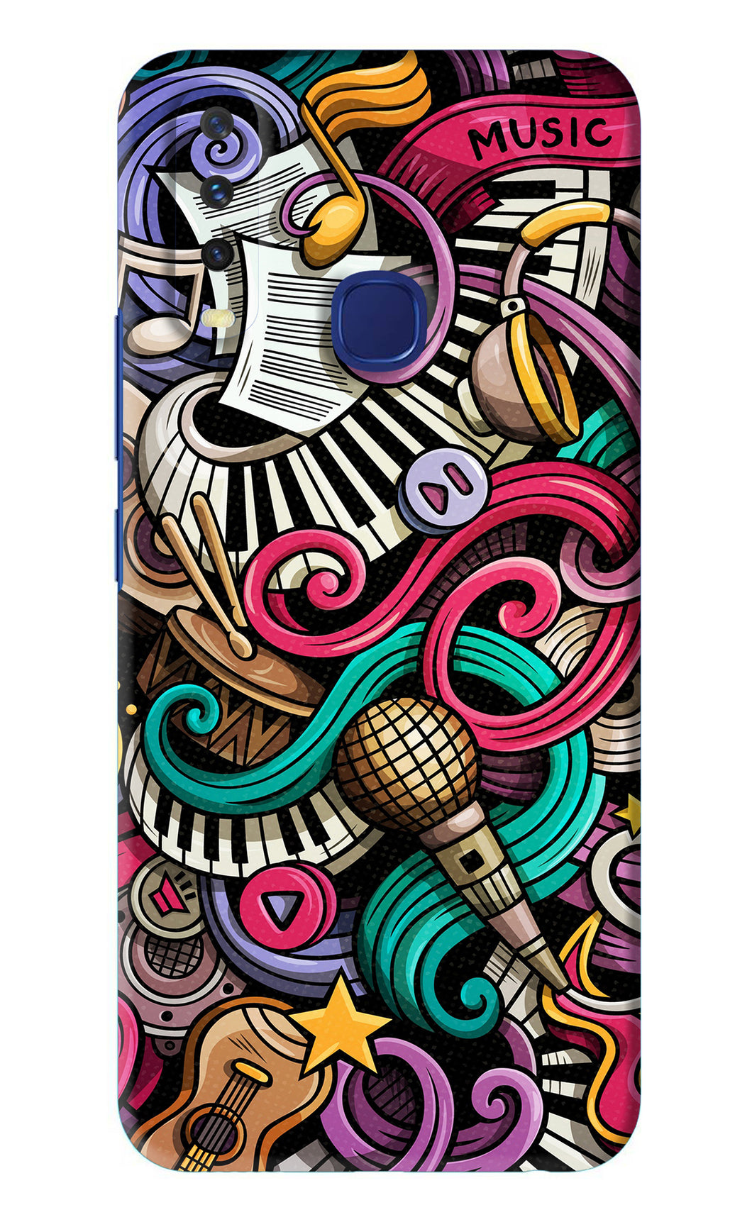 Music Abstract Vivo U10 Back Skin Wrap