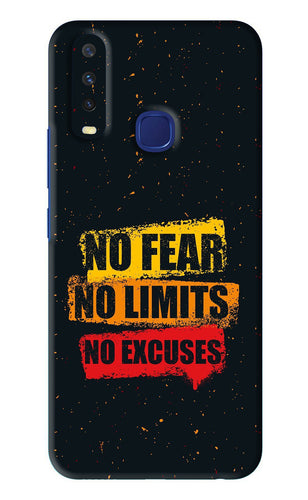 No Fear No Limits No Excuses Vivo U10 Back Skin Wrap