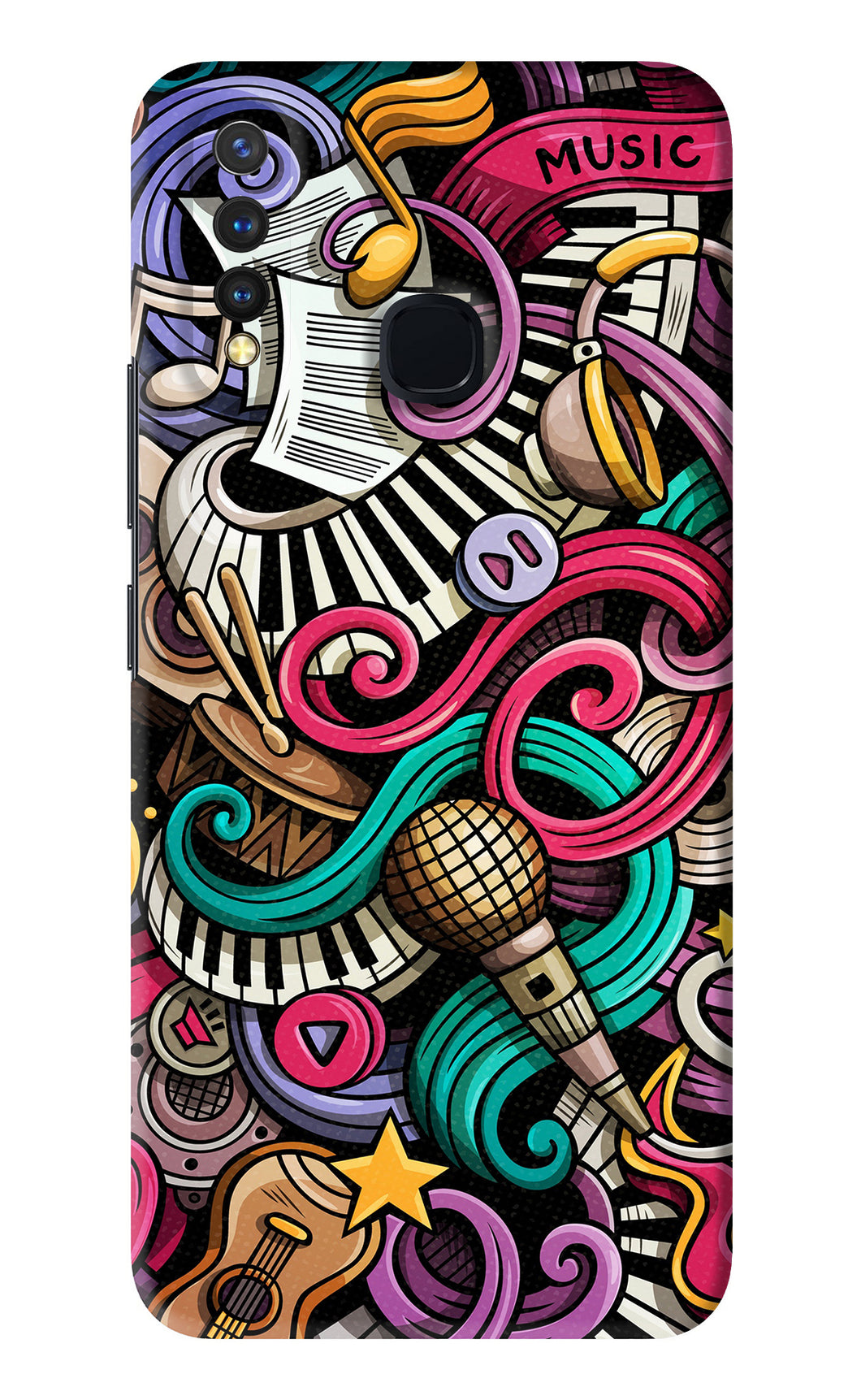 Music Abstract Vivo U20 Back Skin Wrap