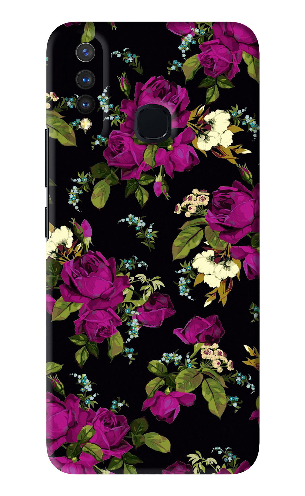 Flowers 3 Vivo U20 Back Skin Wrap